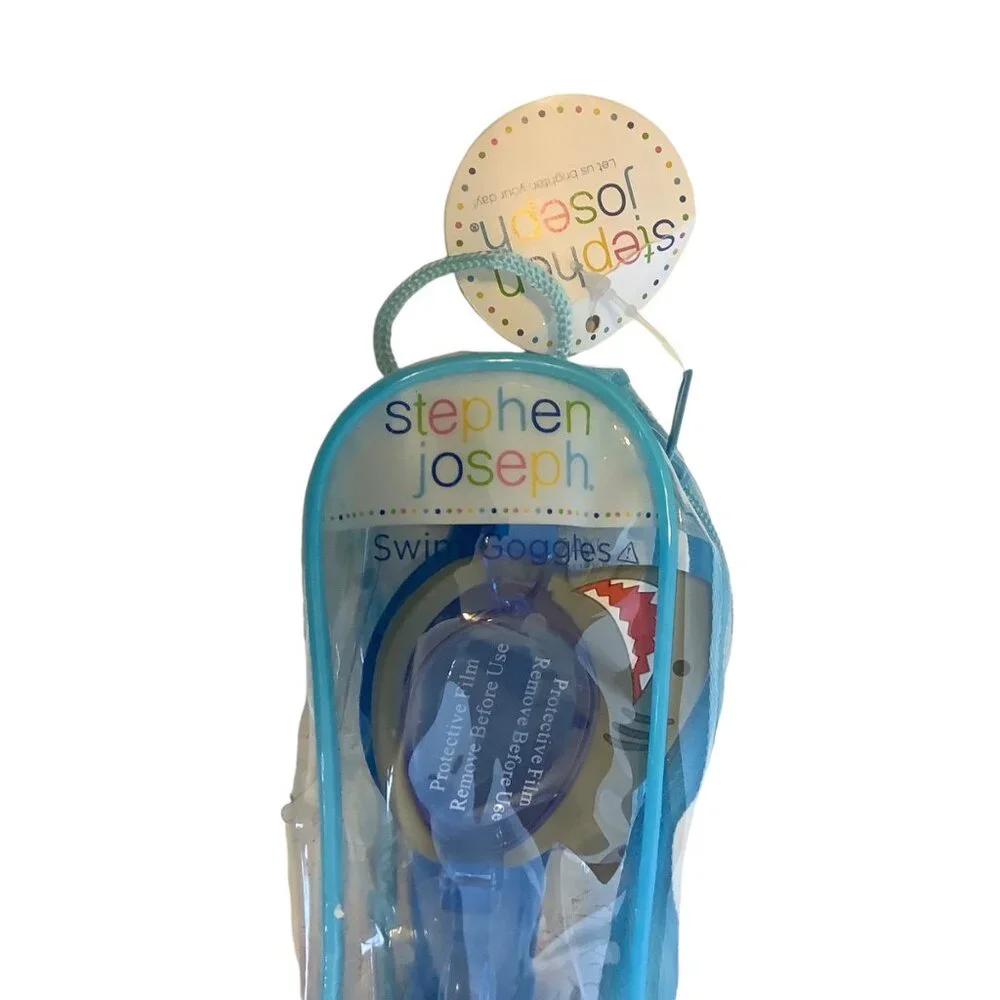 Stephen Joseph Kids Swim Goggles With‎ Shark Design Protective Film Antifog NEW